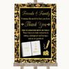 Black & Gold Damask Photo Guestbook Friends & Family Personalized Wedding Sign