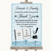 Blue Shabby Chic Photo Guestbook Friends & Family Personalized Wedding Sign