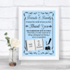 Blue Photo Guestbook Friends & Family Personalized Wedding Sign