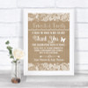 Burlap & Lace Photo Guestbook Friends & Family Personalized Wedding Sign