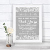 Grey Burlap & Lace Photo Guestbook Friends & Family Personalized Wedding Sign