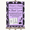 Lilac Damask Photo Guestbook Friends & Family Personalized Wedding Sign