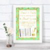 Mint Green & Gold Photo Guestbook Friends & Family Personalized Wedding Sign