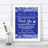 Navy Blue Burlap & Lace Photo Guestbook Friends & Family Wedding Sign