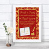 Red & Gold Photo Guestbook Friends & Family Personalized Wedding Sign