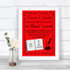 Red Photo Guestbook Friends & Family Personalized Wedding Sign