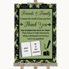 Sage Green Damask Photo Guestbook Friends & Family Personalized Wedding Sign