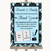 Sky Blue Damask Photo Guestbook Friends & Family Personalized Wedding Sign
