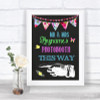 Bright Bunting Chalk Photobooth This Way Left Personalized Wedding Sign
