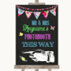 Bright Bunting Chalk Photobooth This Way Left Personalized Wedding Sign