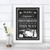 Chalk Style Photobooth This Way Left Personalized Wedding Sign