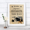 Sandy Beach Photobooth This Way Left Personalized Wedding Sign