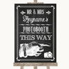 Chalk Sketch Photobooth This Way Right Personalized Wedding Sign