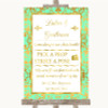 Mint Green & Gold Pick A Prop Photobooth Personalized Wedding Sign