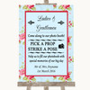 Shabby Chic Floral Pick A Prop Photobooth Personalized Wedding Sign