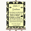 Yellow Damask Pick A Prop Photobooth Personalized Wedding Sign