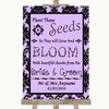 Lilac Damask Plant Seeds Favours Personalized Wedding Sign