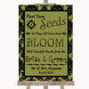 Olive Green Damask Plant Seeds Favours Personalized Wedding Sign