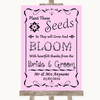 Pink Plant Seeds Favours Personalized Wedding Sign