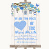 Blue Rustic Wood Puzzle Piece Guest Book Personalized Wedding Sign