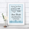 Blue Shabby Chic Puzzle Piece Guest Book Personalized Wedding Sign