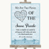 Blue Shabby Chic Puzzle Piece Guest Book Personalized Wedding Sign