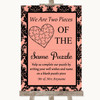 Coral Damask Puzzle Piece Guest Book Personalized Wedding Sign