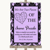 Lilac Damask Puzzle Piece Guest Book Personalized Wedding Sign