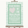 Winter Green Puzzle Piece Guest Book Personalized Wedding Sign