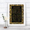 Black & Gold Damask Romantic Vows Personalized Wedding Sign