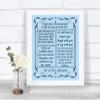 Blue Romantic Vows Personalized Wedding Sign