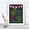 Bright Bunting Chalk Romantic Vows Personalized Wedding Sign