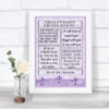 Lilac Shabby Chic Romantic Vows Personalized Wedding Sign