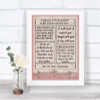 Pink Shabby Chic Romantic Vows Personalized Wedding Sign