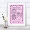 Pink Romantic Vows Personalized Wedding Sign