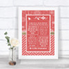 Red Winter Romantic Vows Personalized Wedding Sign