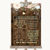 Rustic Floral Wood Romantic Vows Personalized Wedding Sign