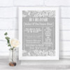 Grey Burlap & Lace Rules Of The Dance Floor Personalized Wedding Sign