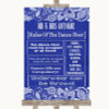 Navy Blue Burlap & Lace Rules Of The Dance Floor Personalized Wedding Sign