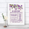 Purple Rustic Wood Rules Of The Dance Floor Personalized Wedding Sign