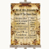 Autumn Vintage Rules Of The Dancefloor Personalized Wedding Sign