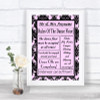 Baby Pink Damask Rules Of The Dancefloor Personalized Wedding Sign
