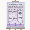 Lilac Shabby Chic Rules Of The Dancefloor Personalized Wedding Sign