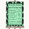 Mint Green Damask Rules Of The Dancefloor Personalized Wedding Sign