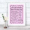 Pink Rules Of The Dancefloor Personalized Wedding Sign