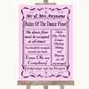 Pink Rules Of The Dancefloor Personalized Wedding Sign