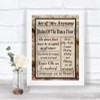 Vintage Rules Of The Dancefloor Personalized Wedding Sign