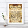 Autumn Vintage Rules Of The Wedding Personalized Wedding Sign