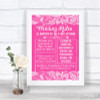 Bright Pink Burlap & Lace Rules Of The Wedding Personalized Wedding Sign