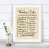 Cream Roses Rules Of The Wedding Personalized Wedding Sign